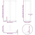 Pieds de table de bar forme de T 2 pcs blanc 60x35x(100-101) cm