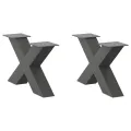 Pieds de table basse forme de X 2 pcs anthracite 50x(30-31) cm