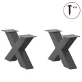 Pieds de table basse forme de X 2 pcs anthracite 50x(30-31) cm