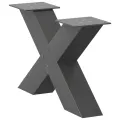 Pieds de table basse forme de X 2 pcs anthracite 50x(30-31) cm