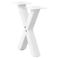 Pieds de table basse forme de X 2 pcs blanc 30x(30-31) cm acier