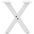 Pieds de table basse forme de X 2 pcs blanc 30x(30-31) cm acier