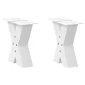 Pieds de table basse forme de X 2 pcs blanc 40x(30-31) cm acier