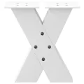 Pieds de table basse forme de X 2 pcs blanc 40x(30-31) cm acier
