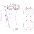 Pieds de table basse forme de X 2 pcs blanc 40x(30-31) cm acier