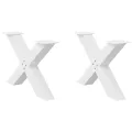 Pieds de table basse forme de X 2 pcs blanc 70x(42-43) cm acier