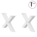 Pieds de table basse forme de X 2 pcs blanc 70x(42-43) cm acier