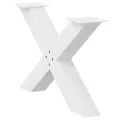 Pieds de table basse forme de X 2 pcs blanc 70x(42-43) cm acier