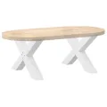 Pieds de table basse forme de X 2 pcs blanc 70x(42-43) cm acier