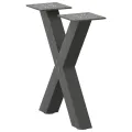 Pieds de table basse forme de X 2 pcs anthracite 37x(30-31) cm
