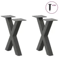 Pieds de table basse forme de X 2 pcs anthracite 37x(30-31) cm