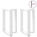 Pieds de table à manger forme de T 2 pcs blanc 60x35x(72-73) cm