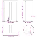 Pieds de table à manger forme de T 2 pcs blanc 60x35x(72-73) cm