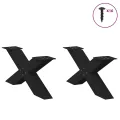 Pieds de table basse forme de X 2 pcs noir 70x(30-31) cm acier