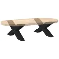 Pieds de table basse forme de X 2 pcs noir 70x(30-31) cm acier