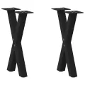 Pieds de table basse forme de X 2 pcs noir 28x(42-43) cm acier