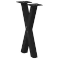 Pieds de table basse forme de X 2 pcs noir 28x(42-43) cm acier
