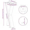 Pieds de table basse forme de X 2 pcs noir 28x(42-43) cm acier