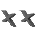 Pieds de table basse forme de X 2 pcs anthracite 70x(30-31) cm