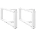 Pieds de table basse en forme de T 2 pcs blanc 60x25x(30-31) cm