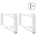 Pieds de table basse en forme de T 2 pcs blanc 60x25x(30-31) cm