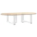 Pieds de table basse en forme de T 2 pcs blanc 60x25x(30-31) cm