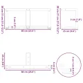Pieds de table basse en forme de T 2 pcs blanc 60x25x(30-31) cm