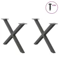 Pieds de table basse forme de X 2 pcs anthracite 70x(42-43) cm