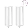 Pieds de table console forme de T 2 pcs blanc 38x25x(72-73) cm