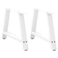 Pieds de table basse forme de A 2 pcs blanc 70x(42-43) cm acier