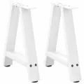 Pieds de table basse forme de A 2 pcs blanc 38x(42-43) cm acier