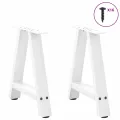 Pieds de table basse forme de A 2 pcs blanc 38x(42-43) cm acier