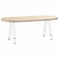 Pieds de table basse forme de A 2 pcs blanc 38x(42-43) cm acier