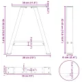 Pieds de table basse forme de A 2 pcs blanc 38x(42-43) cm acier