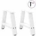 Pieds de table basse forme de A 2 pcs blanc 50x(30-31) cm acier