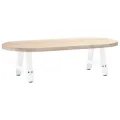Pieds de table basse forme de A 2 pcs blanc 50x(30-31) cm acier