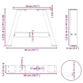 Pieds de table basse forme de A 2 pcs blanc 50x(30-31) cm acier