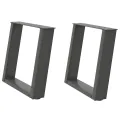Pieds de table basse forme de U 2 pcs anthracite 50x(42-43) cm