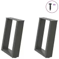 Pieds de table basse forme de U 2 pcs anthracite 28x(42-43) cm