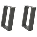 Pieds de table basse forme de U 2 pcs anthracite 28x(42-43) cm