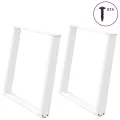 Pieds de table à manger forme de U 2 pcs blanc 90x(72-73) cm