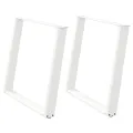 Pieds de table à manger forme de U 2 pcs blanc 90x(72-73) cm