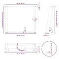 Pieds de table à manger forme de U 2 pcs blanc 90x(72-73) cm