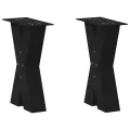 Pieds de table basse forme de X 2 pcs noir 38x(42-43) cm acier