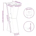 Pieds de table basse forme de X 2 pcs noir 38x(42-43) cm acier