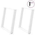 Pieds de table à manger forme de U 2 pcs blanc 70x(72-73) cm