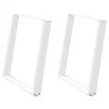 Pieds de table à manger forme de U 2 pcs blanc 70x(72-73) cm