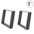 Pieds de table basse forme de U 2 pcs anthracite 60x(42-43) cm