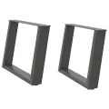 Pieds de table basse forme de U 2 pcs anthracite 60x(42-43) cm