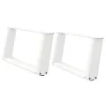 Pieds de table basse forme de U 2 pcs blanc 70x(30-31) cm acier